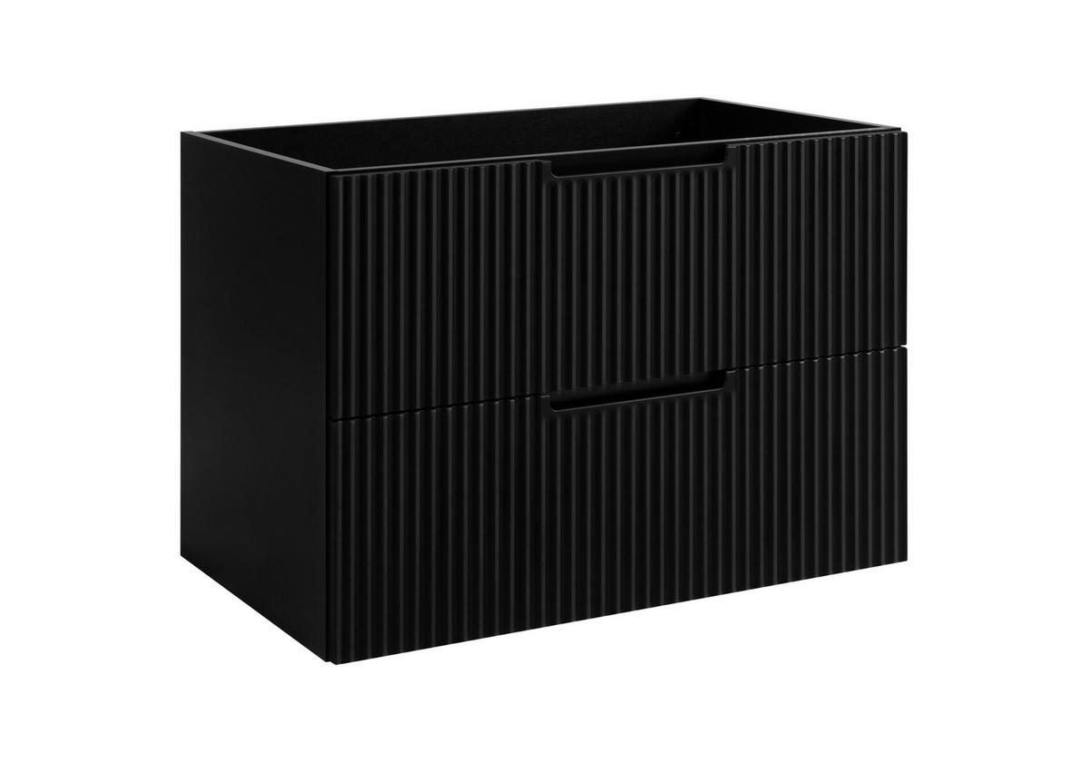 BADEZIMMERSCHRANK : schwarz, 80 x 57 x 46 cm - Schwarz, Holzwerkstoff (80/57/46cm) - 3XE LIVING