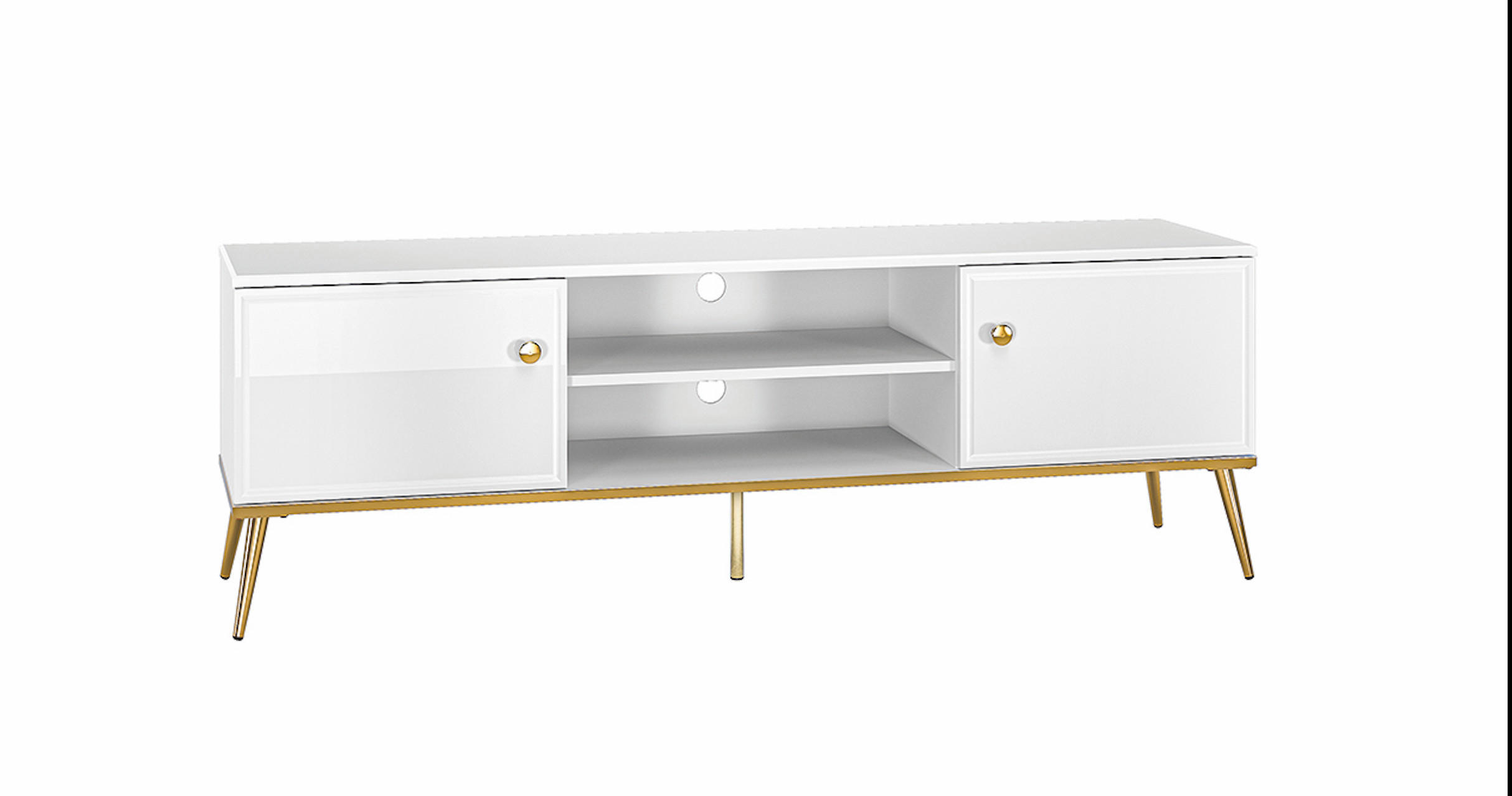 Feldmann-Wohnen LOWBOARD Weiß 160cm × 40cm × 54cm