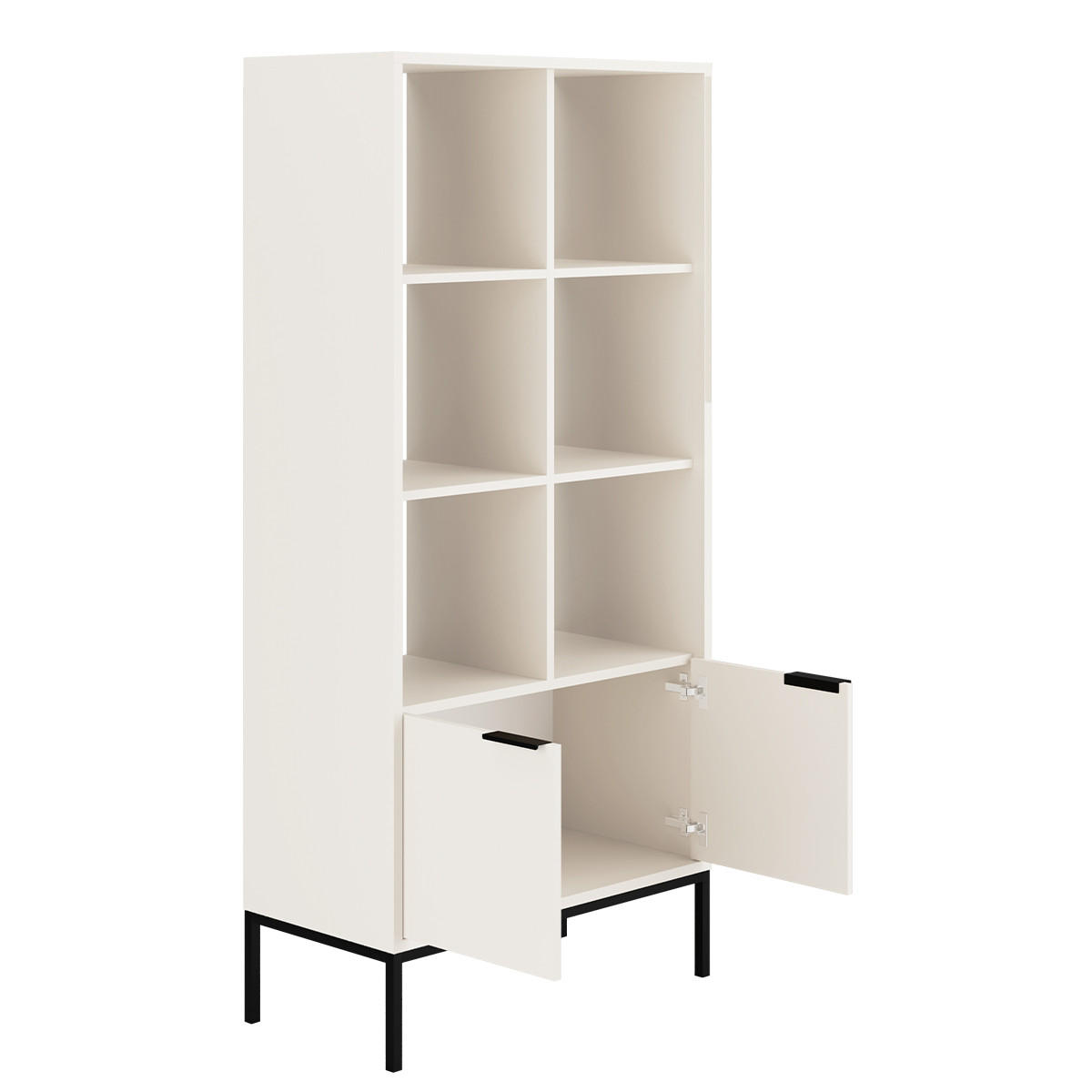 BÜCHERREGAL Seattle Weiß - Schwarz, Holzwerkstoff (40/171.3/80cm) - Petits-meubles