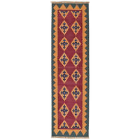 KELIM-LÄUFER handgewebt Gashgai Violett 200/57 cm Schurwolle - Violett, Textil (57/200cm) - Looma