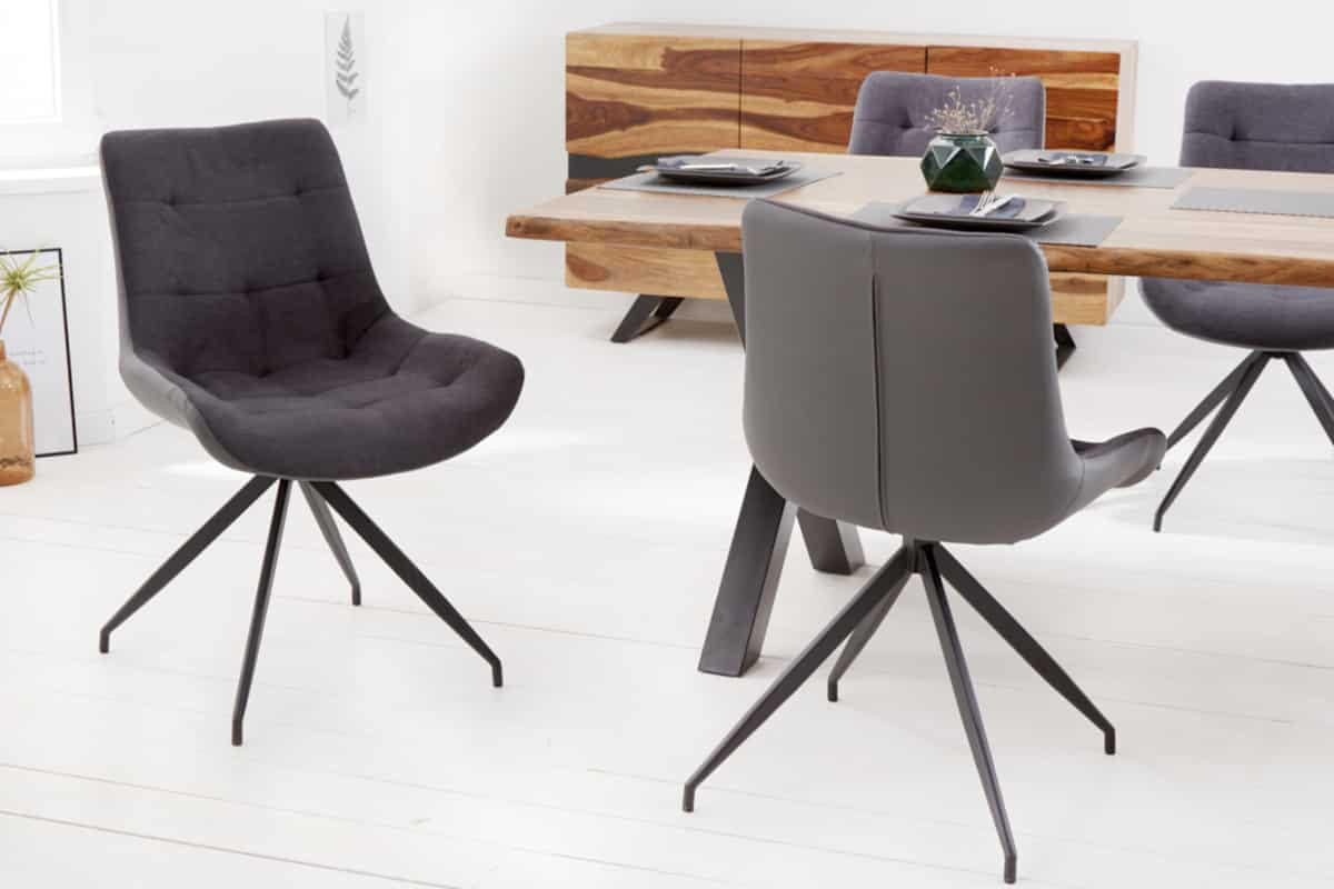 STUHL DIVANI Microfaser Dunkelgrau 85 cm - Dunkelgrau/Schwarz, Kunststoff/Textil (57/86/61cm) - riess-ambiente