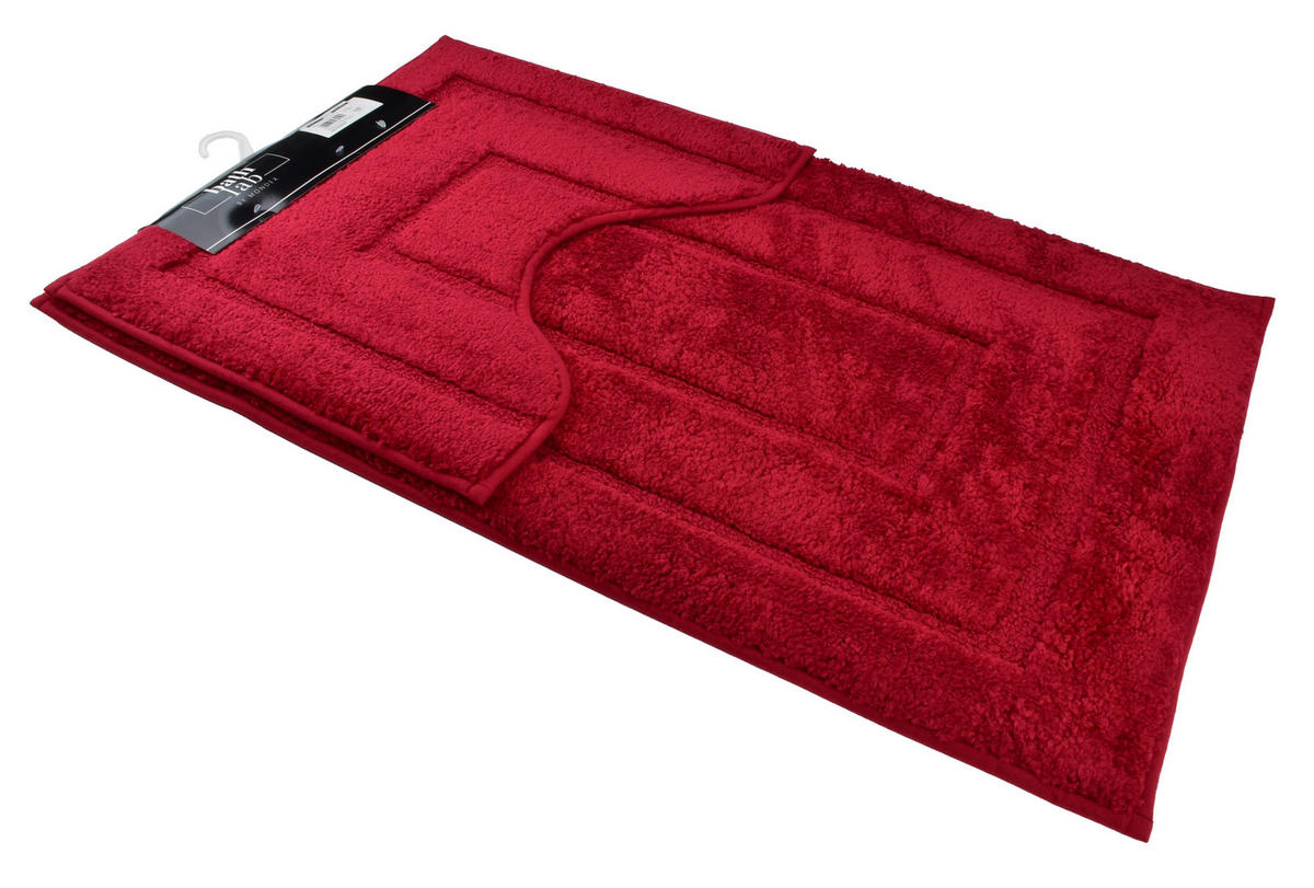 BADTEPPICH Zac Rot 80/50/2 cm Textilien - Rot, Textil (50/80cm) - Mondex