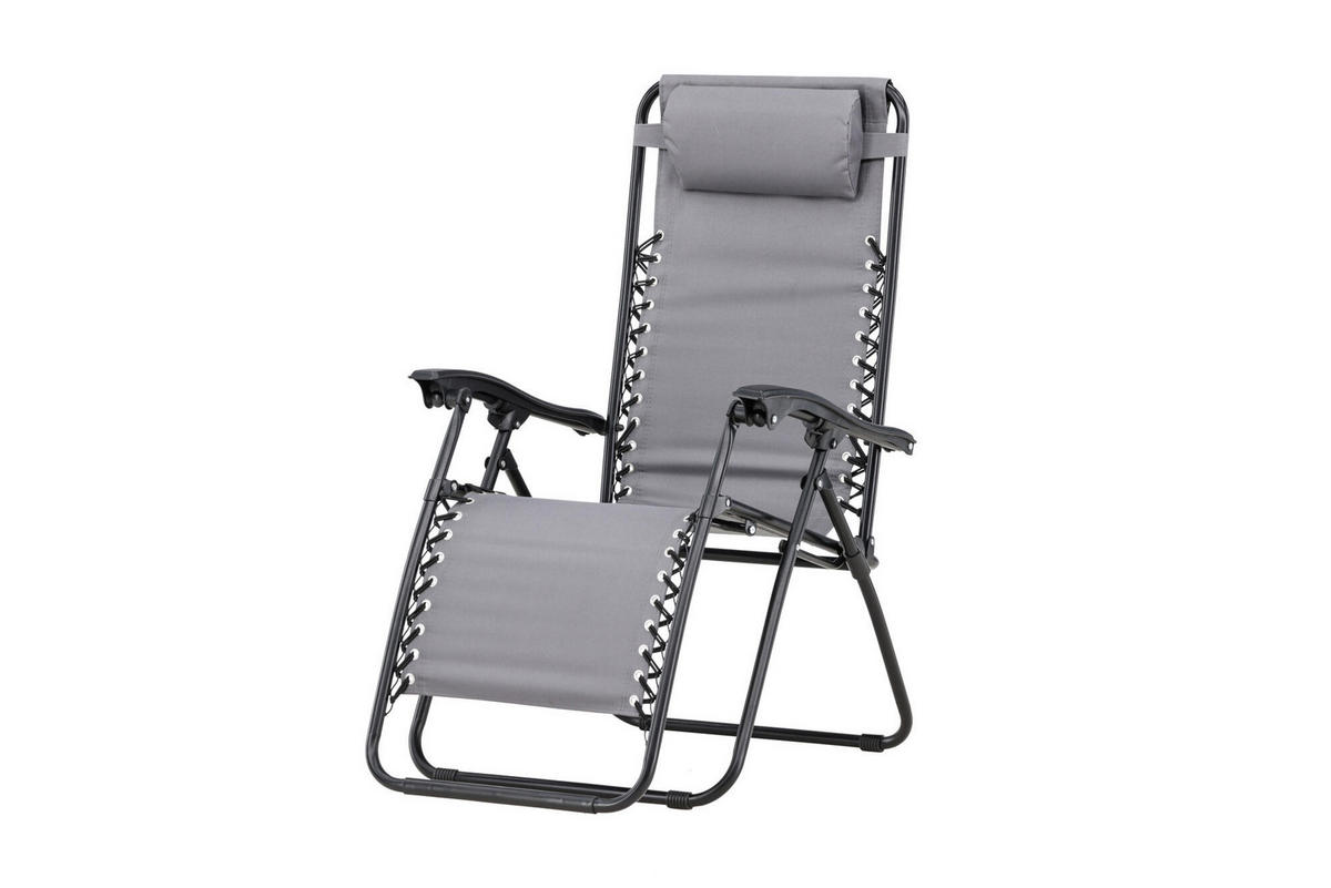 RELAXSESSEL VULCANO Grau 64x156x112 cm - Grau, Metall (64/112/156cm) - FURNLUX