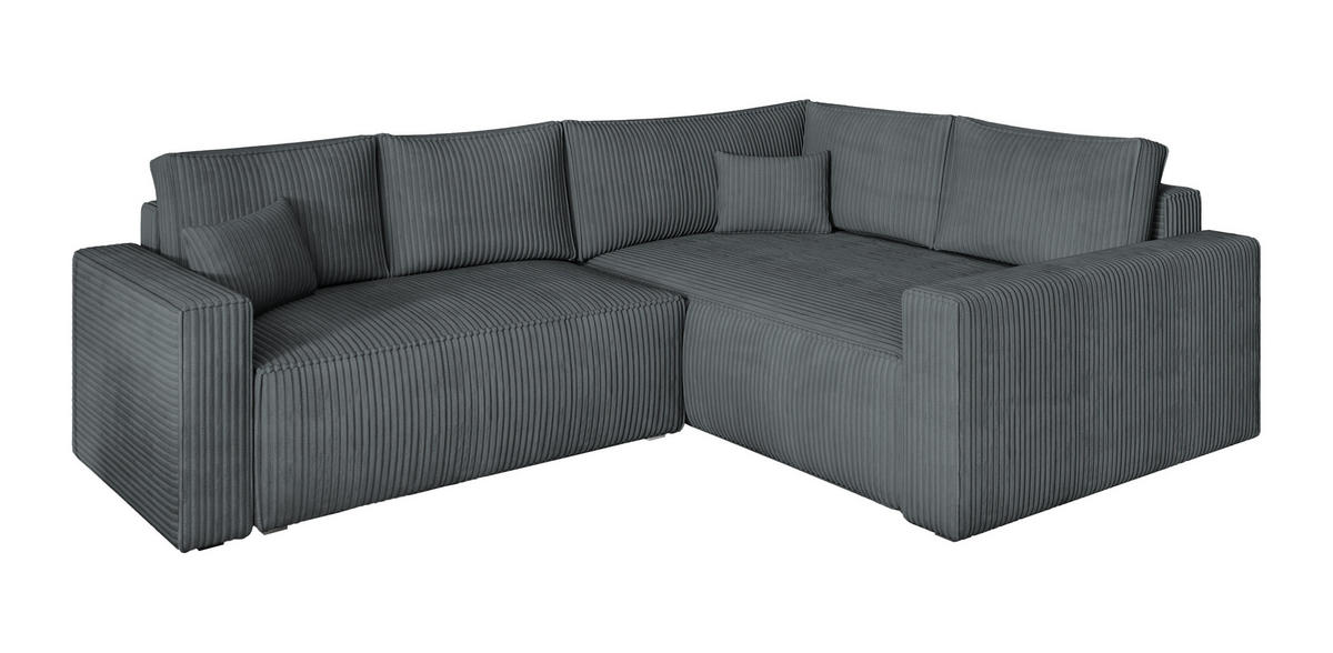 ROHOVÁ SEDAČKA ERONIS šedá - šedá, dřevo/textil (265/194cm) - MASSENO