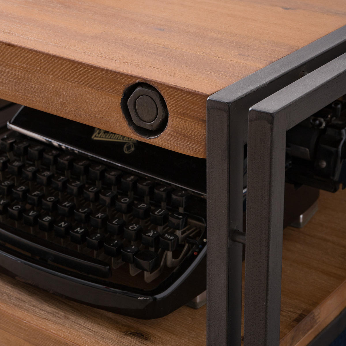 COUCHTISCH mit Ablage - Akazie massiv / Metall, 90 cm - Akaziefarben, Holz (90/90/40cm) - home24