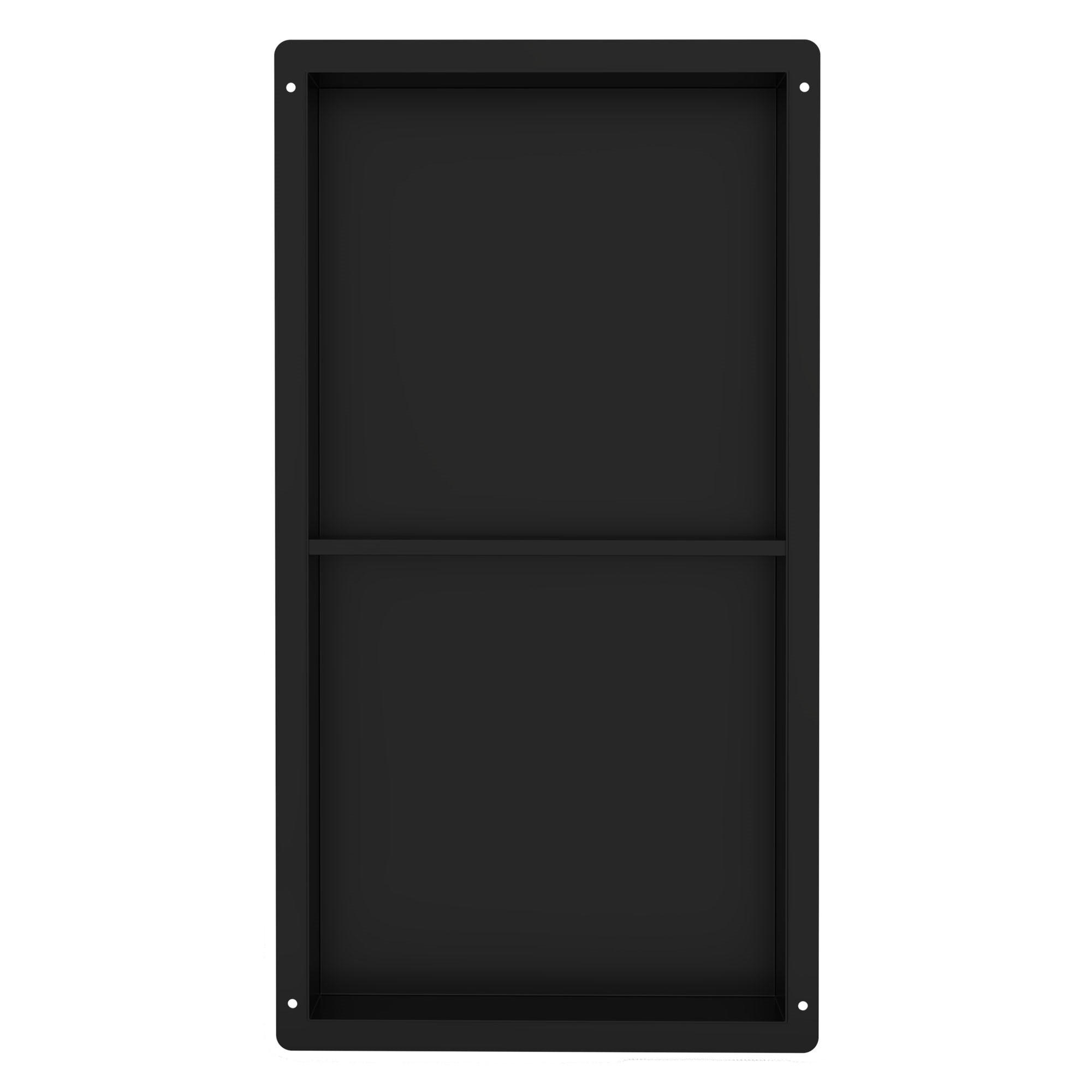 DUSCHNISCHE Schwarz 30/60 cm - Schwarz, Metall (64/10/34cm) - LuxeBath