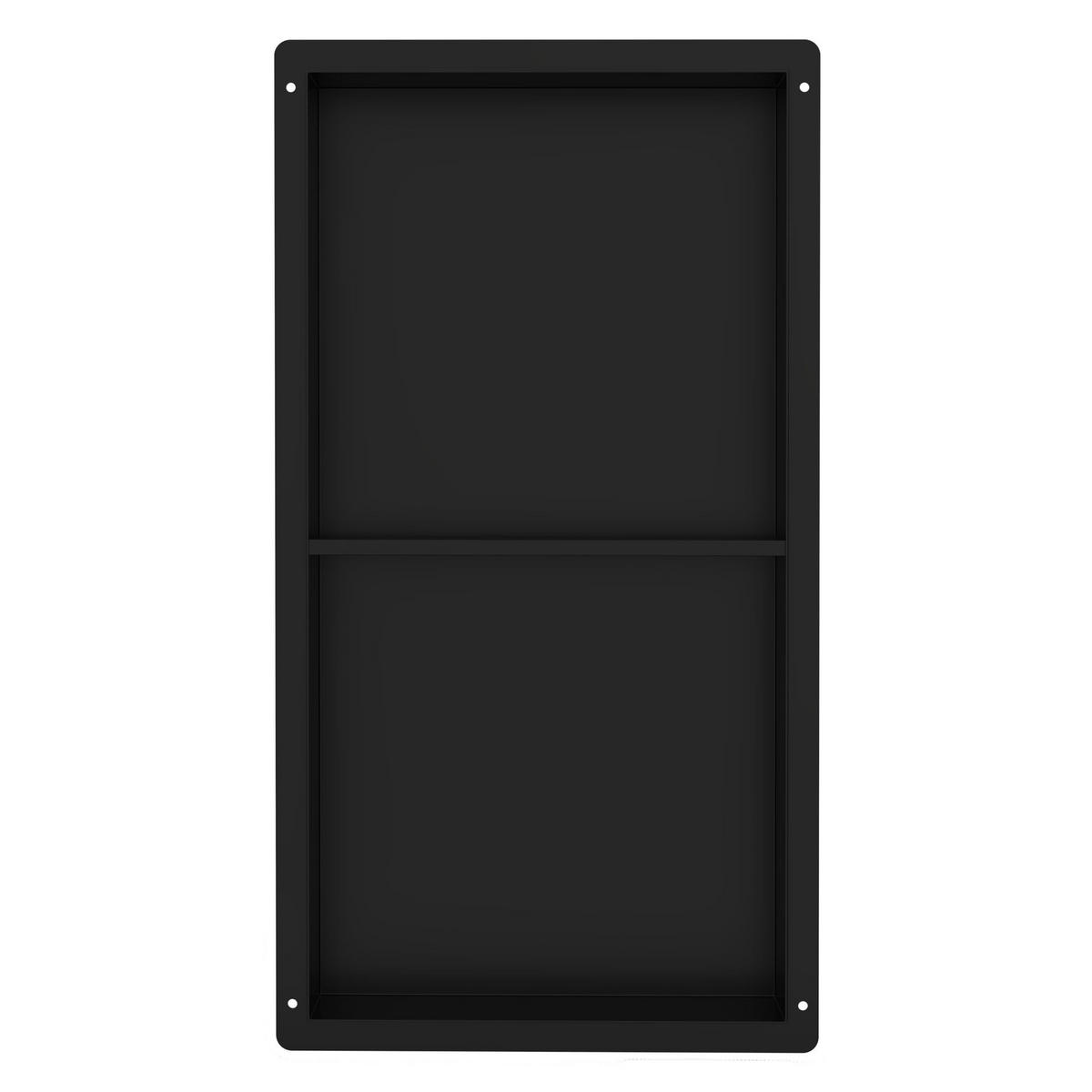 DUSCHNISCHE Schwarz 30/60 cm - Schwarz, Metall (64/10/34cm) - LuxeBath