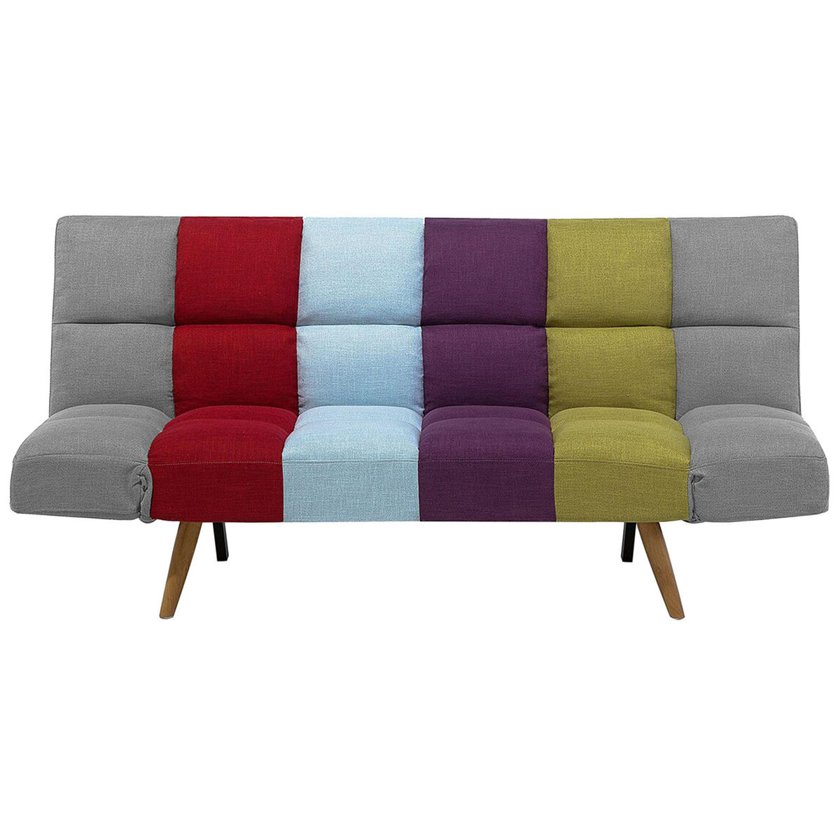 3-SITZER-SCHLAFSOFA Polsterbezug Bunt Ingaro - Hellblau, Textil (182/86/79cm) - Beliani