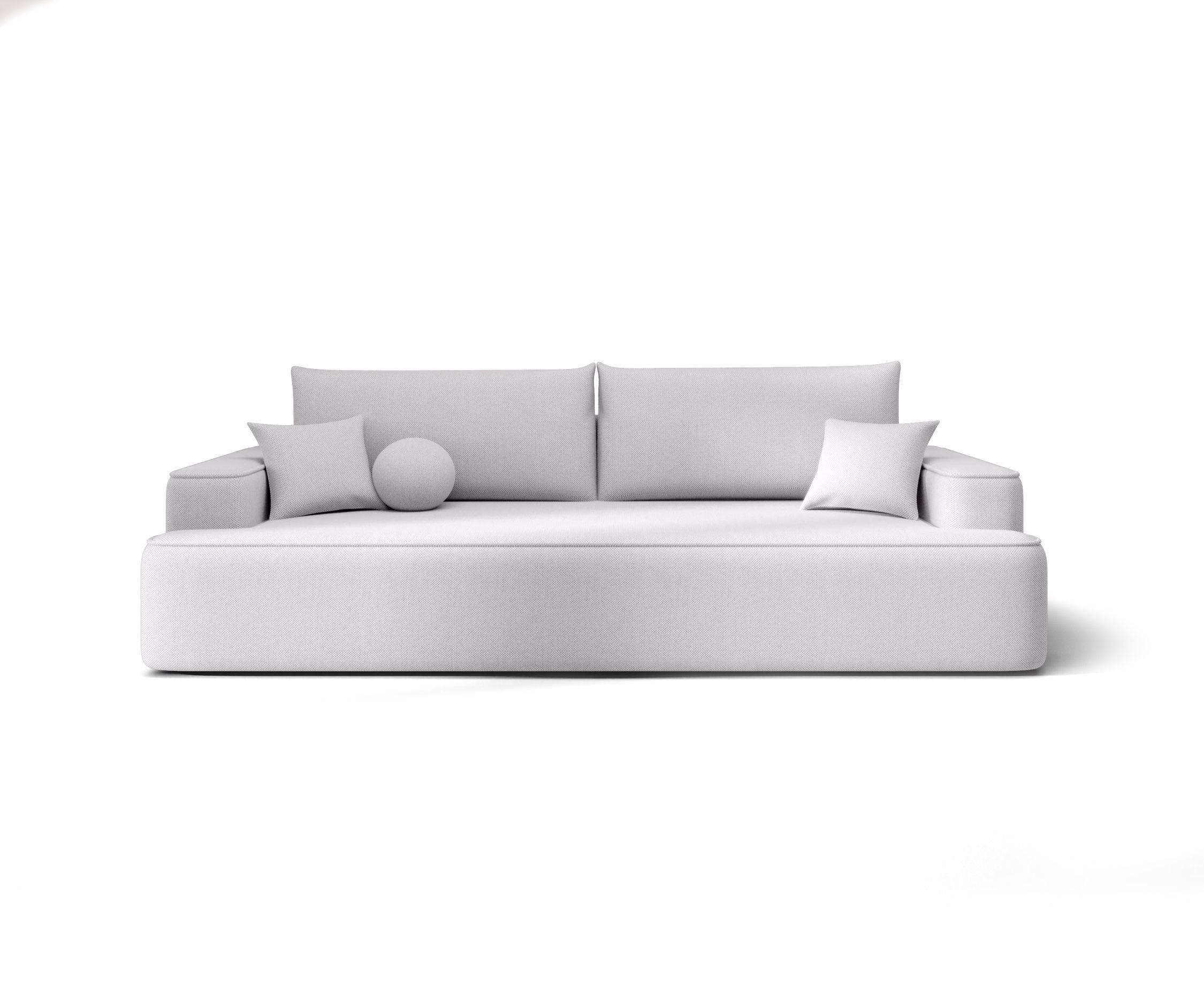 SOFA mit Schlaffunktion FIGO Curio 80 - Hellgrau, Textil (250/75/150cm) - Bedante