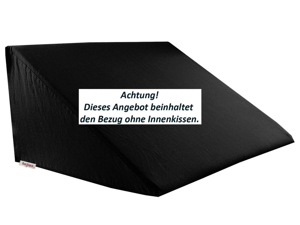 KEILKISSENBEZUG Basic 100% Baumwolle schwarz 62/49/30 cm - Schwarz, Textil (62/49cm) - beties Heimtextil