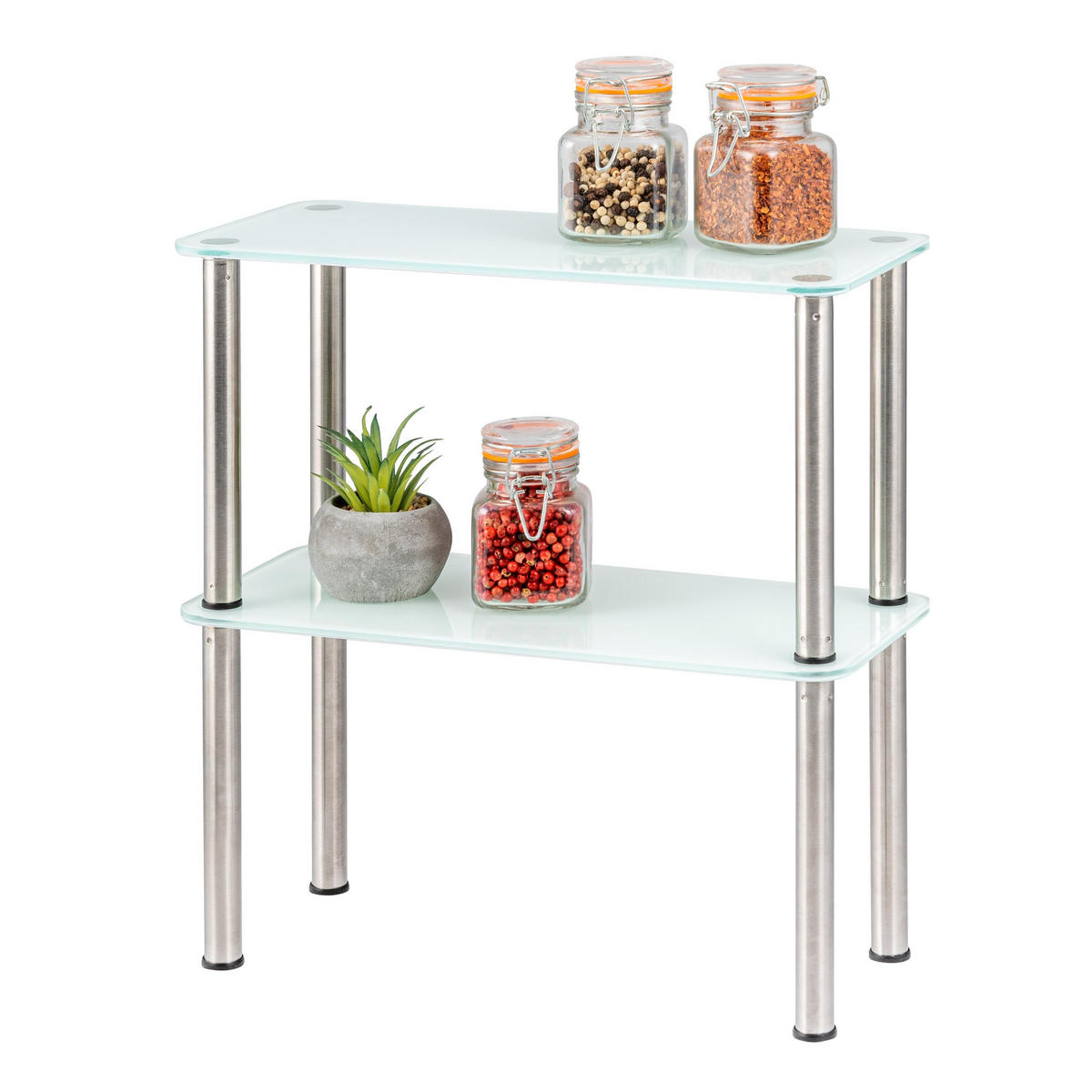 GLAS-KÜCHENREGAL weiß - Weiß, Glas (32/33/14cm) - bremermann