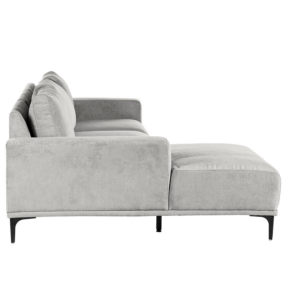 ECKSOFA - Grau, Textil/Metall (244/150cm) - home24