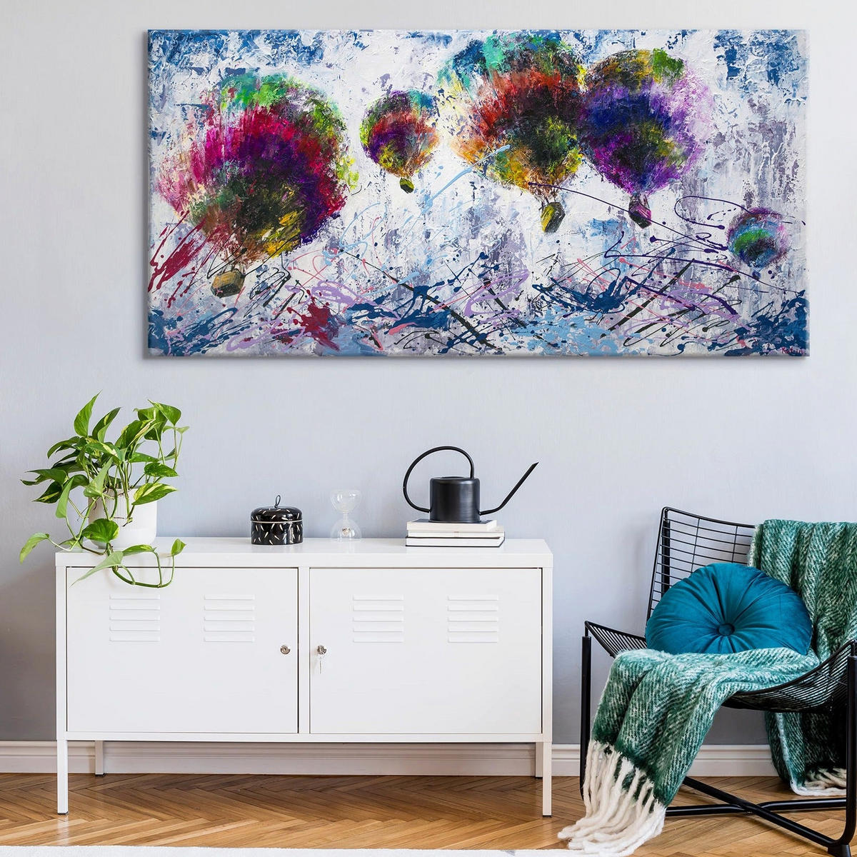 GEMÄLDE Freiflug auf Keilrahmen 100x50 cm - Lila, Holz (100/50cm) - YS-art gallery