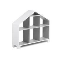 KINDER-BÜCHERREGAL MIRUM Doppelseitiges, Weiß/Grau - Weiß/Grau, Holz (94/81/25cm) - KONSIMO®
