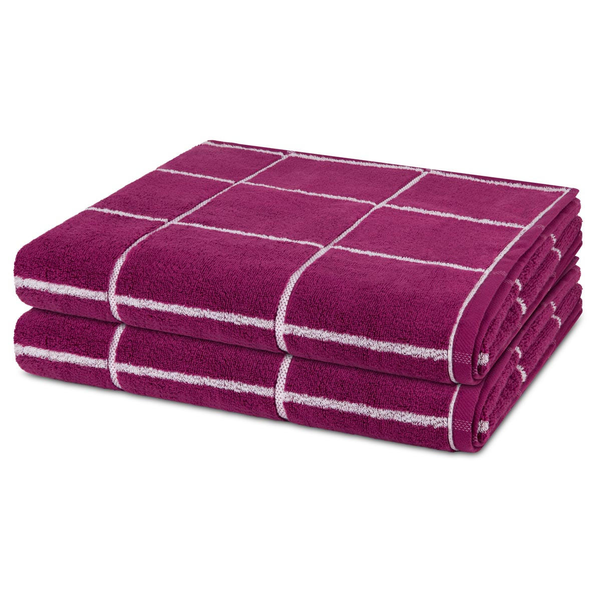 DUSCHTUCH Sensual Skin Karo 2er-Set - Lila, Textil (75/140cm) - Ross