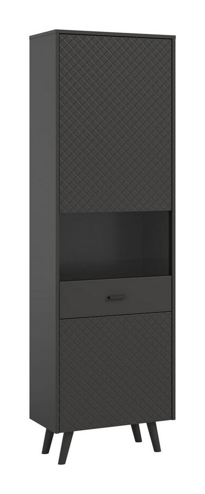 Homes & Jones Vitrine Grau 58x195x37 cm