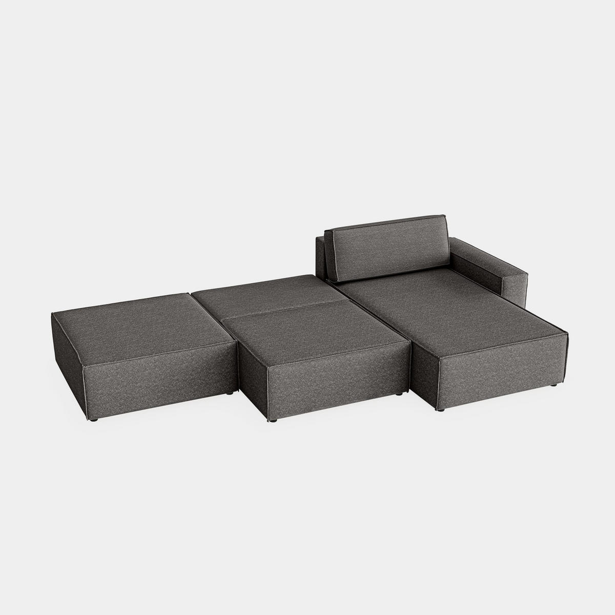 ECKSOFA Lummo Re mit Schlaffunktion, Graphit - Graphitfarben, Textil (323/185cm) - Fedve