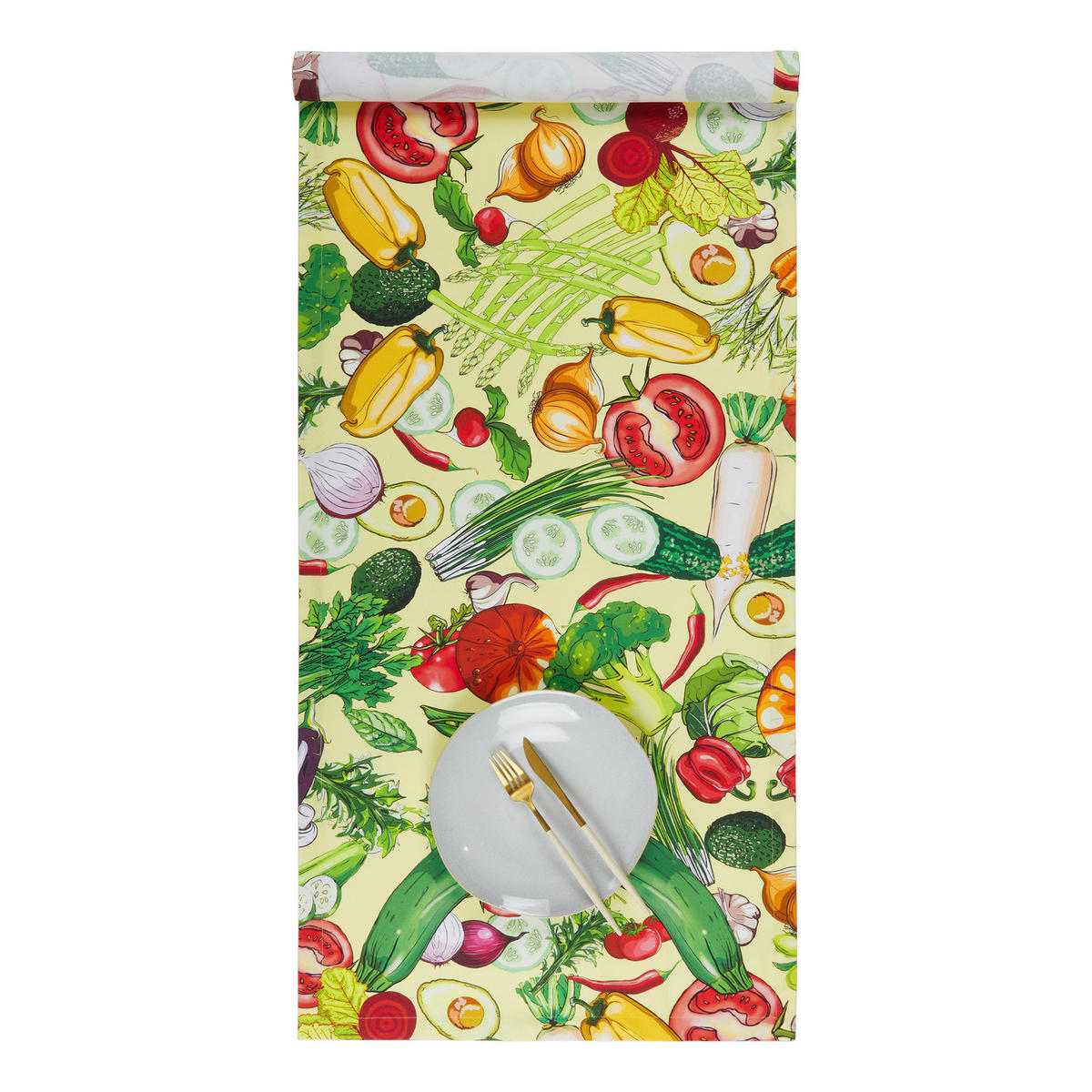 TISCHLÄUFER Verdure Gemüse - 100% Baumwolle Bunt 50x160 cm - Multicolor, Textil (160/50cm) - Butlers
