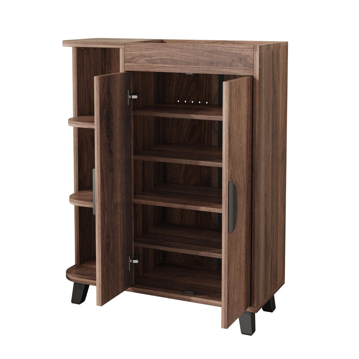 SCHUHSCHRANK Walnuss 80/32/99 cm - Walnussfarben, Holzwerkstoff (80/99/32cm) - PANGIVO