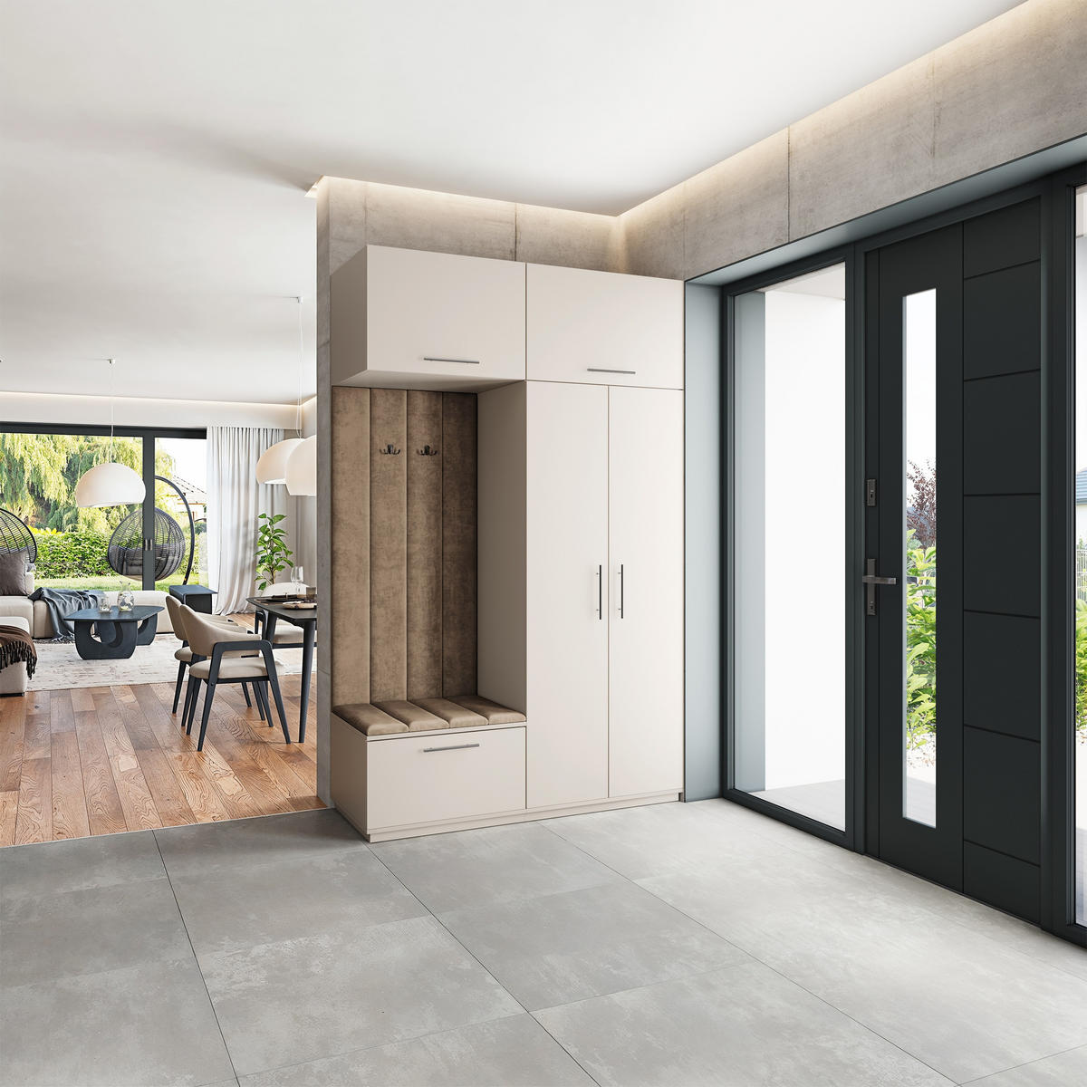 GARDEROBENSCHRANK REMA 150/240/60 cm Modern Garderobe-Set Kaschmir - Kaschmir/Beige, Holzwerkstoff (150/240/60cm) - MASSENO