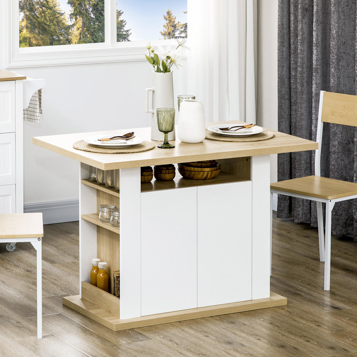 KÜCHENINSEL Braun 1 Stück - Braun, Holzwerkstoff (70/75.5/110cm) - GiPP
