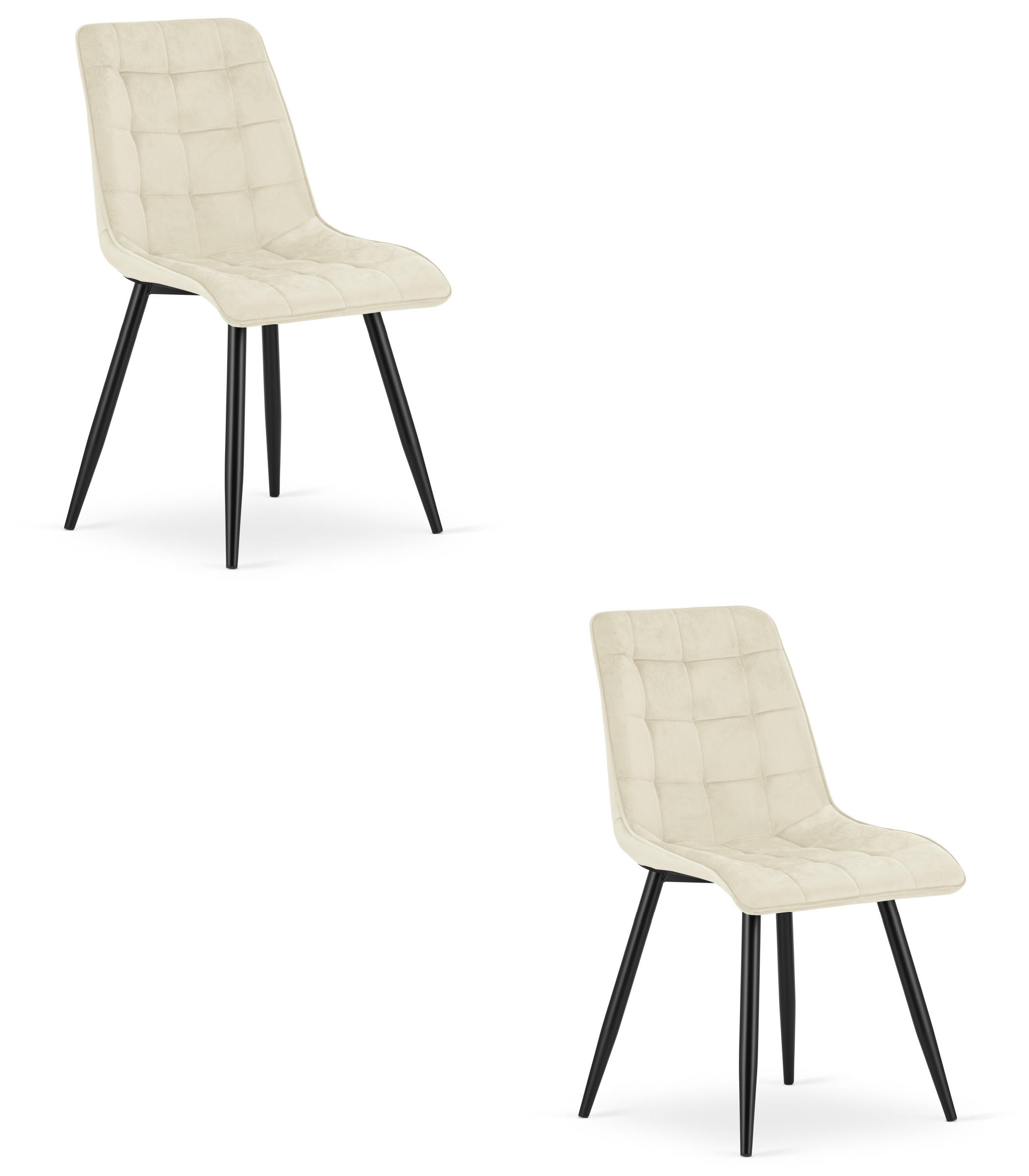 STUHL Beige 49x60 cm SPLIT Samtbezug - Schwarz, Metall (49/59/60cm)