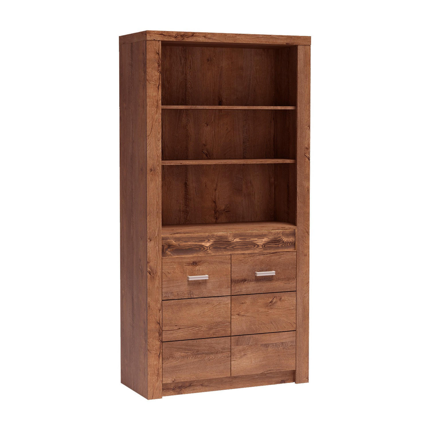 REGAL Indianapolis I-5 96 x 192 x 42 cm Esche hell - Braun, Holzwerkstoff/Metall (96/192/42cm) - Koseto