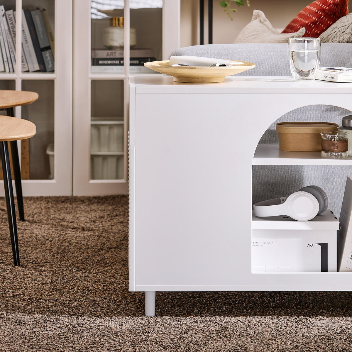 DRUCKERTISCH Weiß - Weiß, Holzwerkstoff (70/35/60cm) - SoBuy