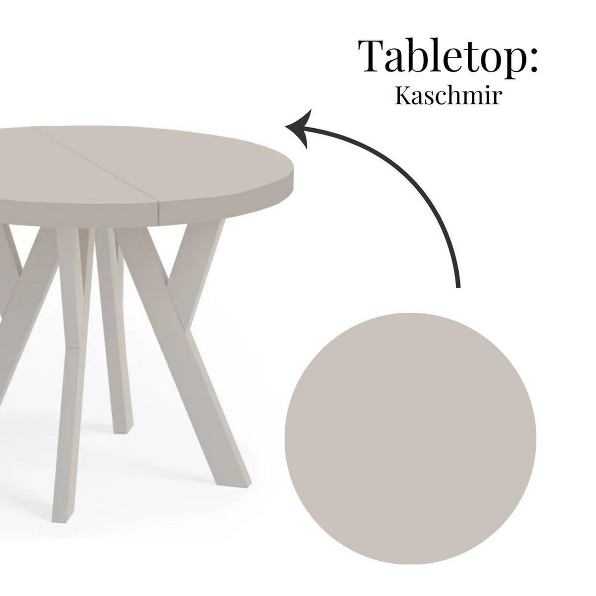 ESSTISCH Runder Ausziehbarer PERO 110/160 Kaschmir - Kaschmir, Holz (110/160/77cm) - Dekori_Interiors