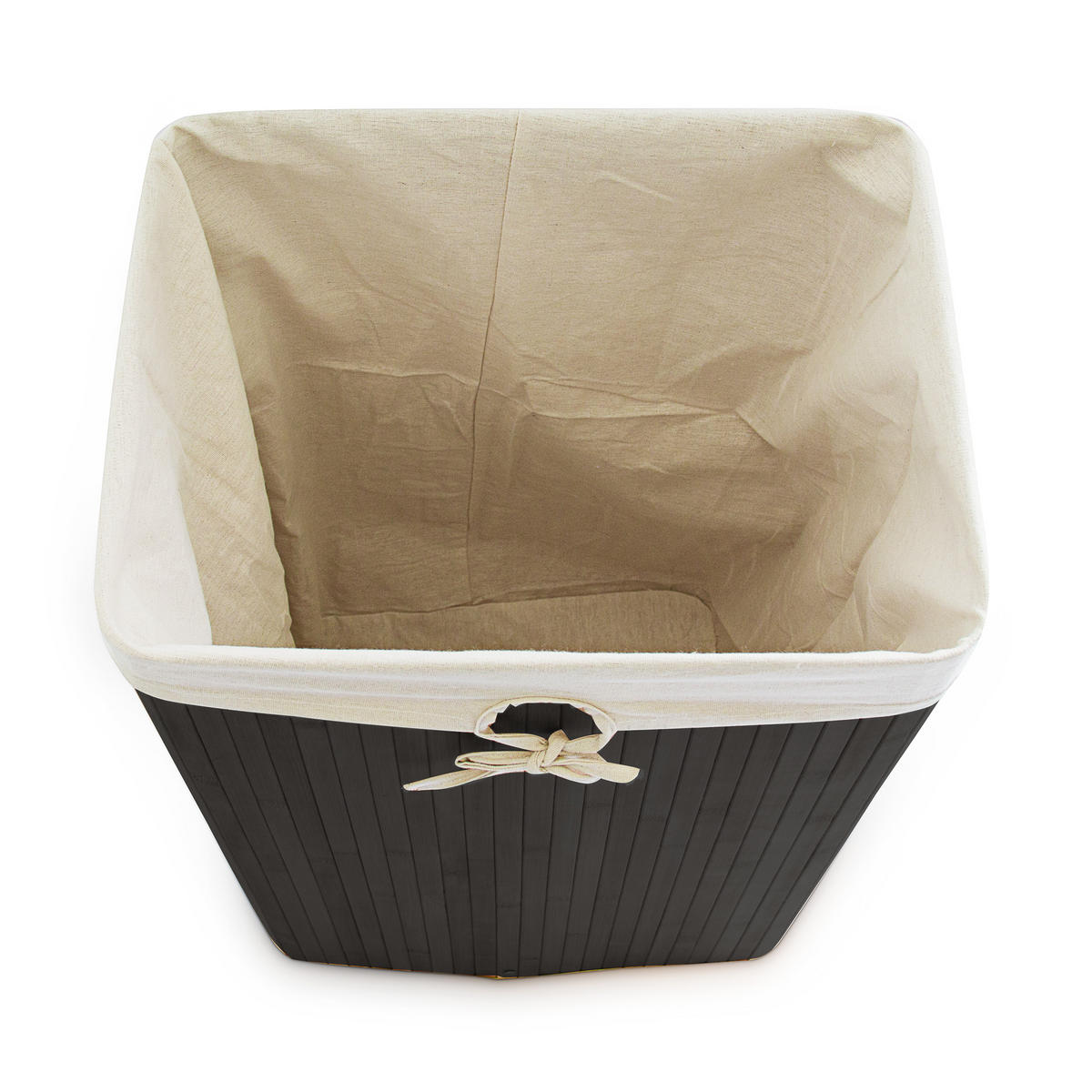 WÄSCHEKORB - Schwarz, Holz/Textil (43.5/65.5/33.5cm) - Relaxdays