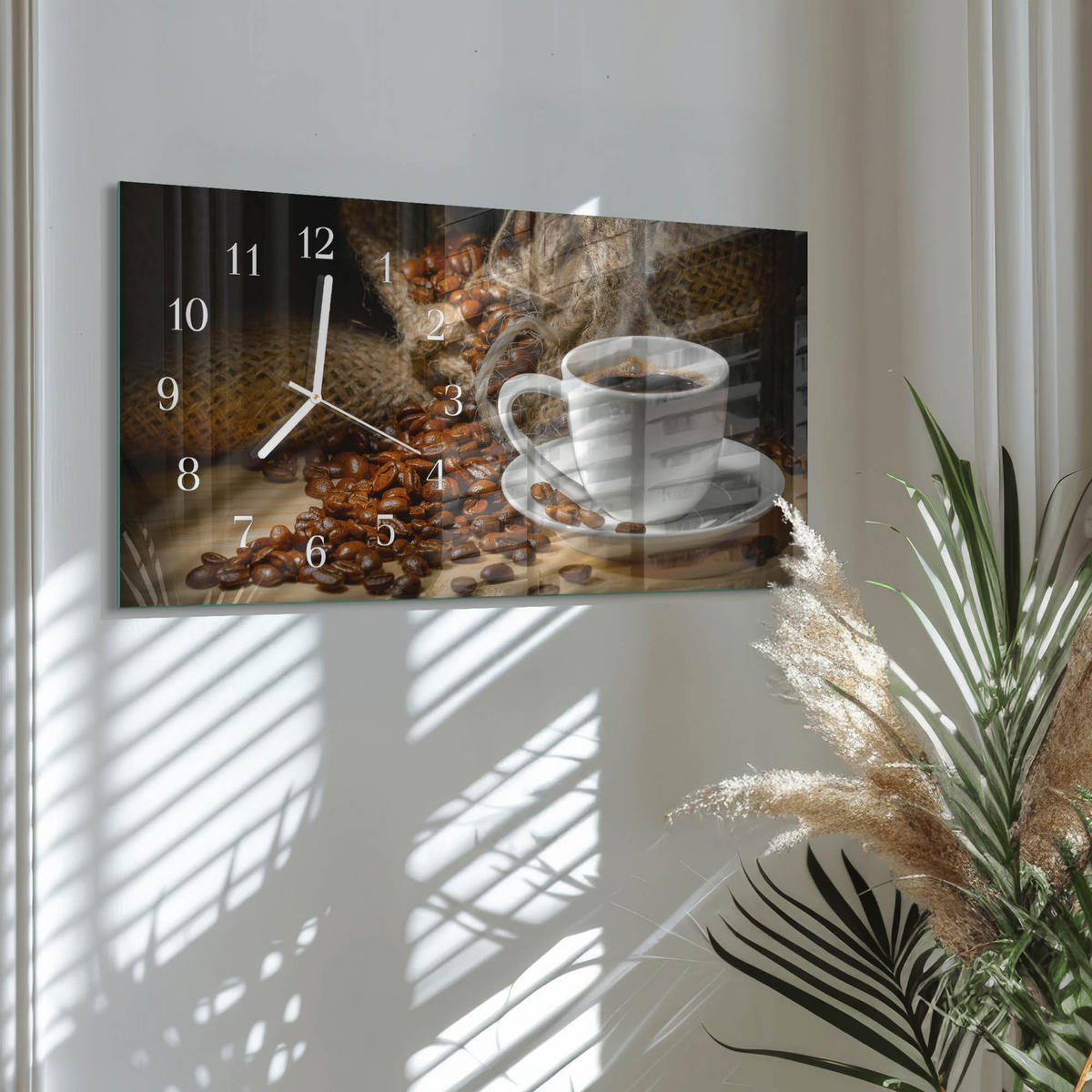 WANDUHR 60x30 cm - Chilischoten - Braun, Glas (60/30/0.4cm) - TULUP