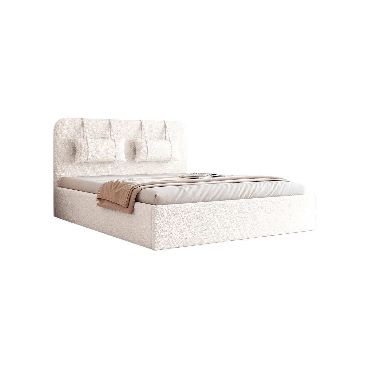 POLSTERBETT Lexal 200x200 cm, Cremeweiß - Ecru, Textil (200/200cm) - Fedve