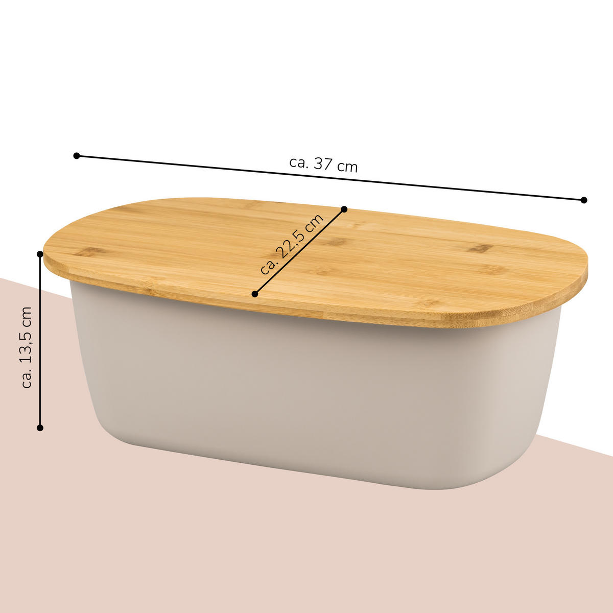 BROTKASTEN, grau - Grau, Kunststoff (22.5/13.5/37cm) - bremermann