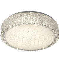 LED DECKENLEUCHTE Metall Silber Kristalloptik - Silberfarben, Metall (28/28/9cm)