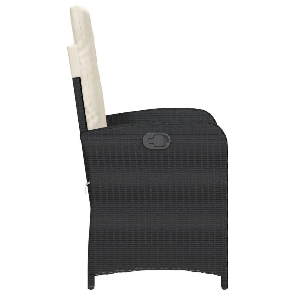 GARTENSESSEL Mit Kissen 2er Set Verstellbar Schwarz Poly Rattan - Schwarz, Kunststoff (57/93/58.5cm) - vidaXL