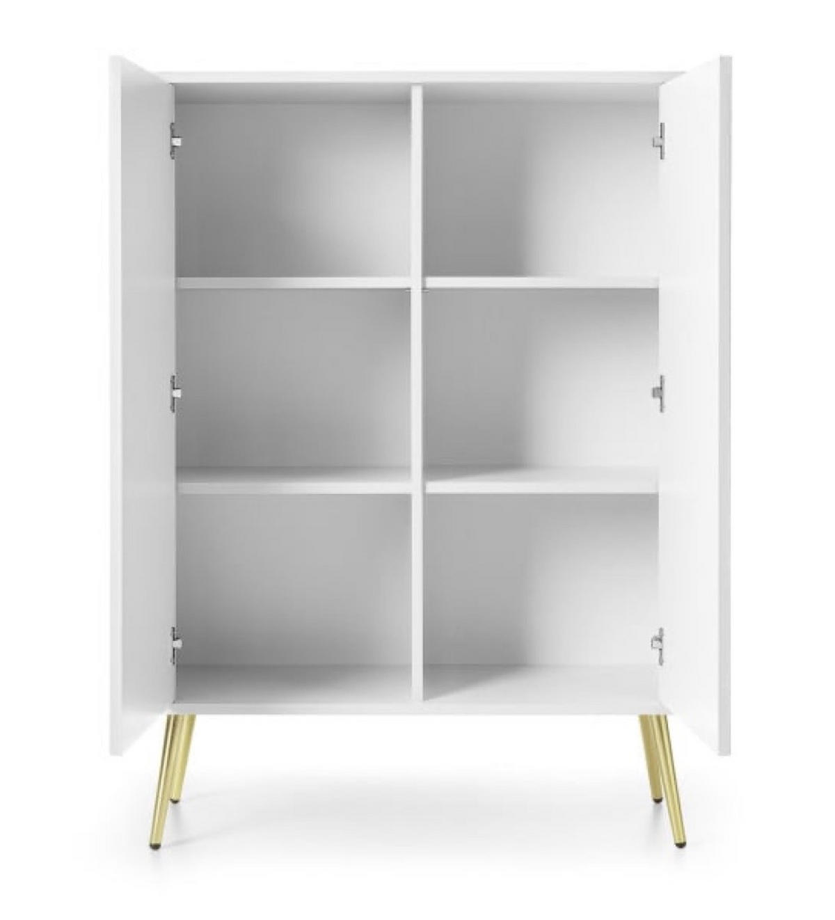 KOMMODE Weiß Zoja Hoch Gefräst K103 Goldene Griffe - Weiß, Holzwerkstoff (103/129/39cm) - Sepro Meble