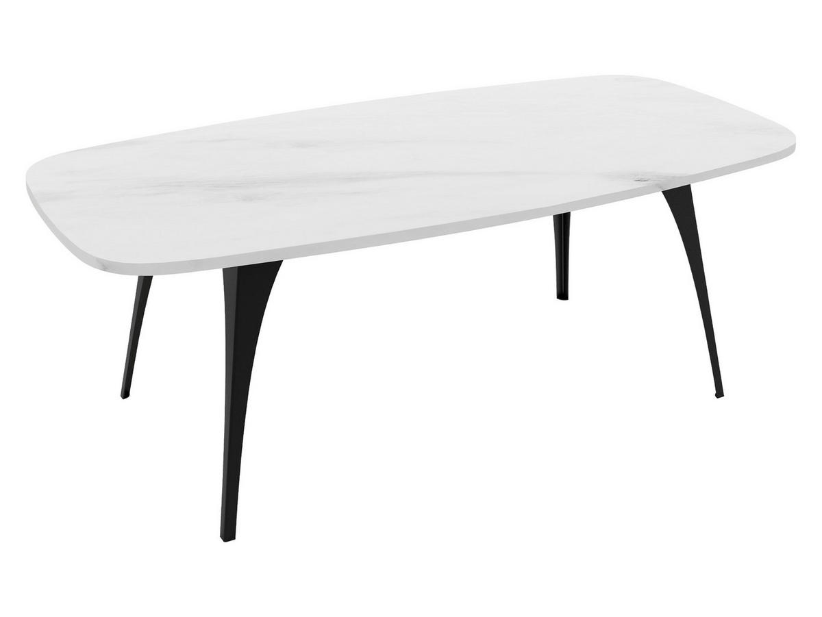 COUCHTISCH Fabiola - Weiß Hochglanz/Schwarz, Holzwerkstoff/Metall (60/120/45cm) - MIRJAN24