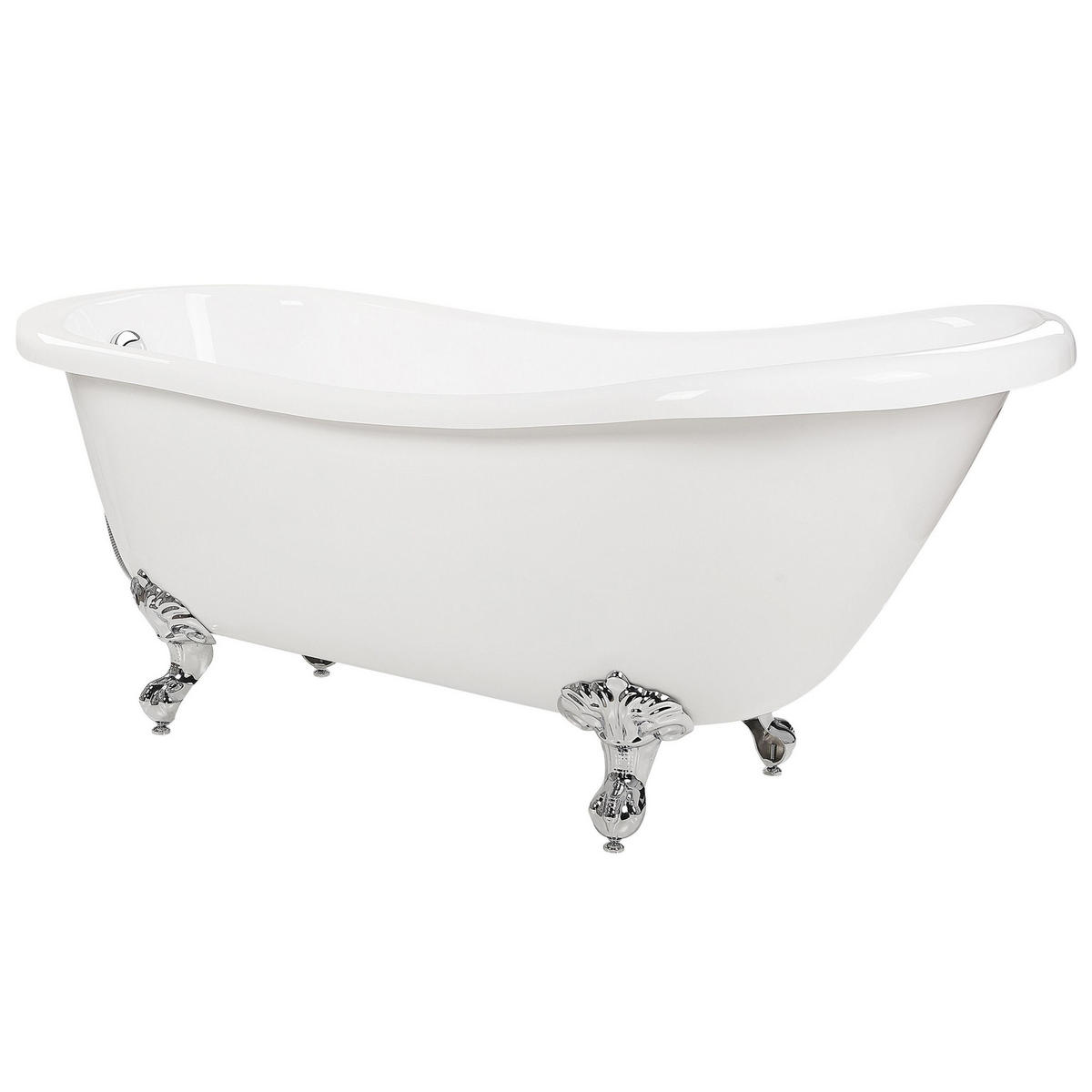 BADEWANNE 77x153x74 cm weiß Cayman - Weiß, Kunststoff (77/74/153cm) - Beliani