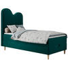 BOXBETT FLOW 90/180 Dunkelgrün Velvet - H3 - Dunkelgrün, Holz/Textil (90/180cm) - MKS