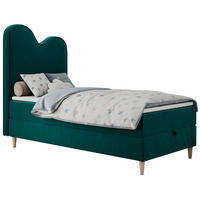 BOXBETT FLOW 90/180 Dunkelgrün Velvet - H3 - Dunkelgrün, Holz/Textil (90/180cm) - MKS