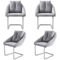 SCHWINGSTUHL DE-35649 4er-Set mit Samtpolsterung Grau - Grau, Metall (59/82/65cm) - ComfortXL