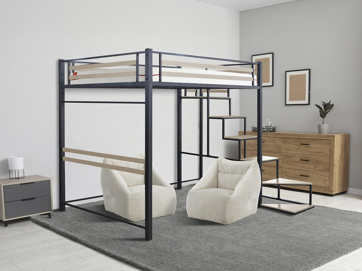 ETAGENBETT lena Schwarz - Multicolor, Metall (190/140cm) - Habitat Garten