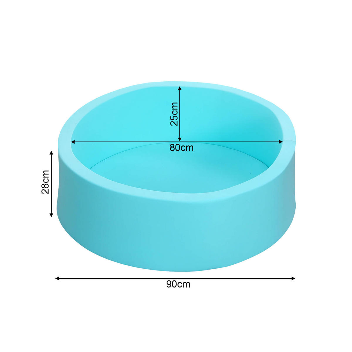 BÄLLEBAD Blau 90/90/28 cm - Blau, Kunststoff (90/90/28cm)