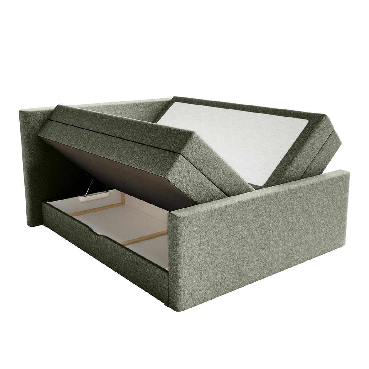 BOXSPRINGBETT VELIPOJA EASY CLEAN 140x200 cm, Olive - Olivgrün, Textil (140/200cm) - Fedve