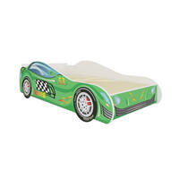 KINDERBETT Speed weiß / Motiv Rennauto 74 / 153 / 48cm - Weiß/Grün, Holz/Holzwerkstoff (70/140cm) - Feldmann-Wohnen