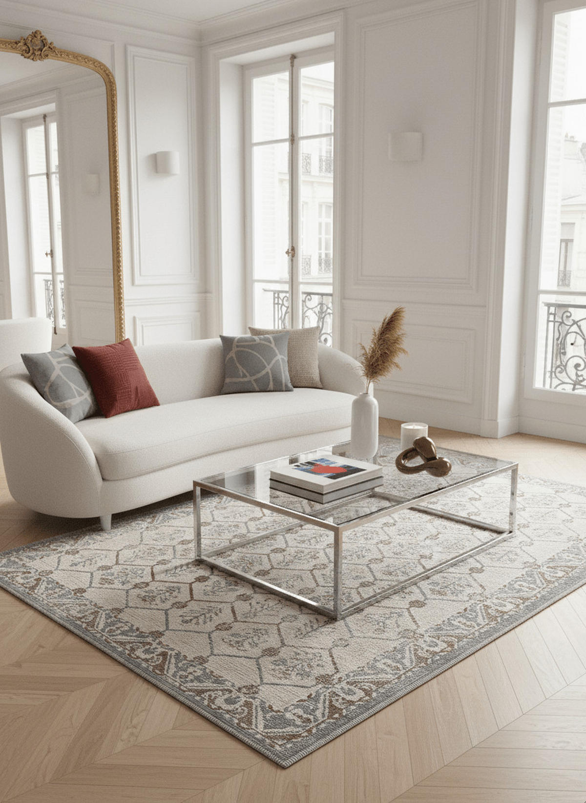 DESIGN-TEPPICH aus recycelten Fasern grau - Grau, Textil (120/170cm) - AFK Living