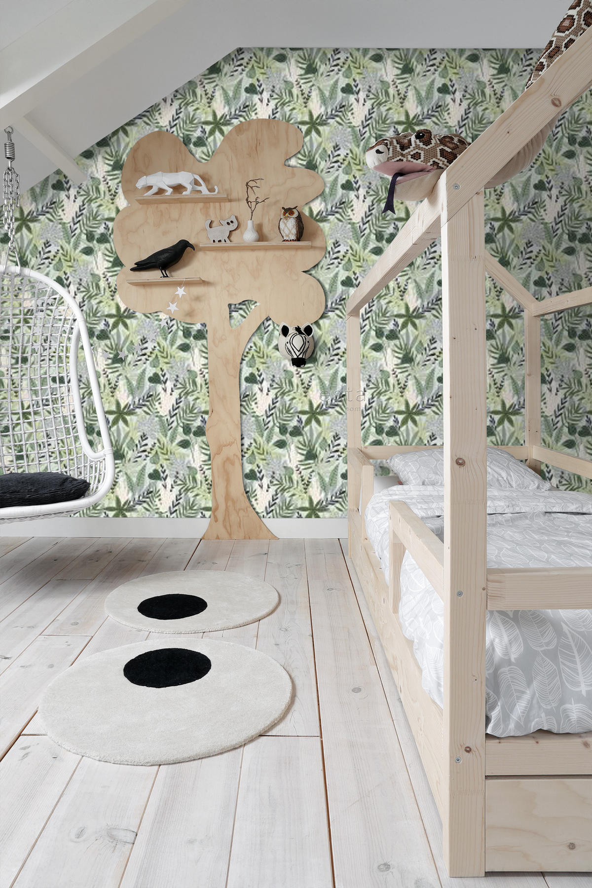 XXL-VLIESTAPETE Blätter im skandinavischen Stil 50 x 900 cm - Grün, Papier (50/900cm) - ESTAhome