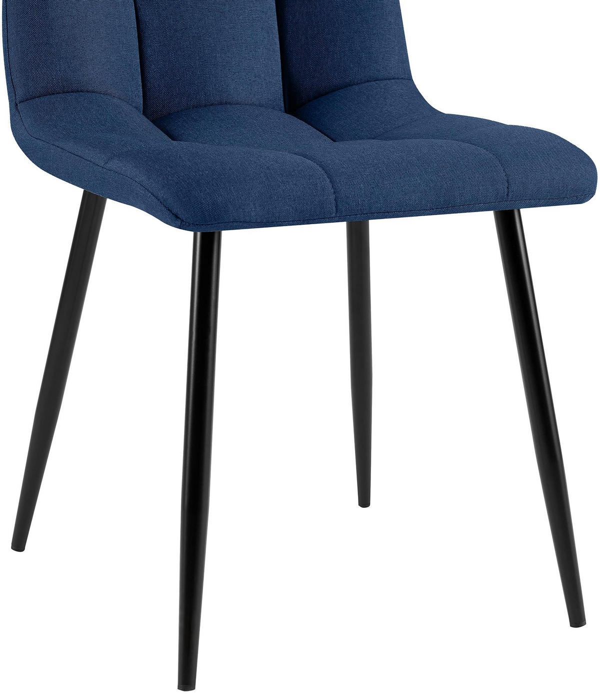STUHL Stoff Blau - Blau/Schwarz, Textil/Metall (45/84/55cm) - CLP