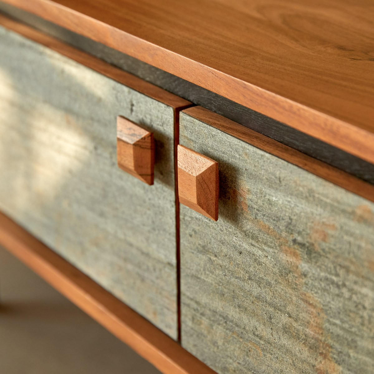 TV-SCHRANK Temis Natur aus Akazie - Naturfarben, Holz (160/40/35cm) - Tikamoon