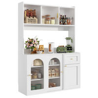 KÜCHENSCHRANK Buffetschrank mit Glastüren, 120/167/35 cm, MDF, Weiß, MIT LED-BELEUCHTUNG, für Esszimmer - Weiß, Holzwerkstoff (35/167/120cm) - Rolipo
